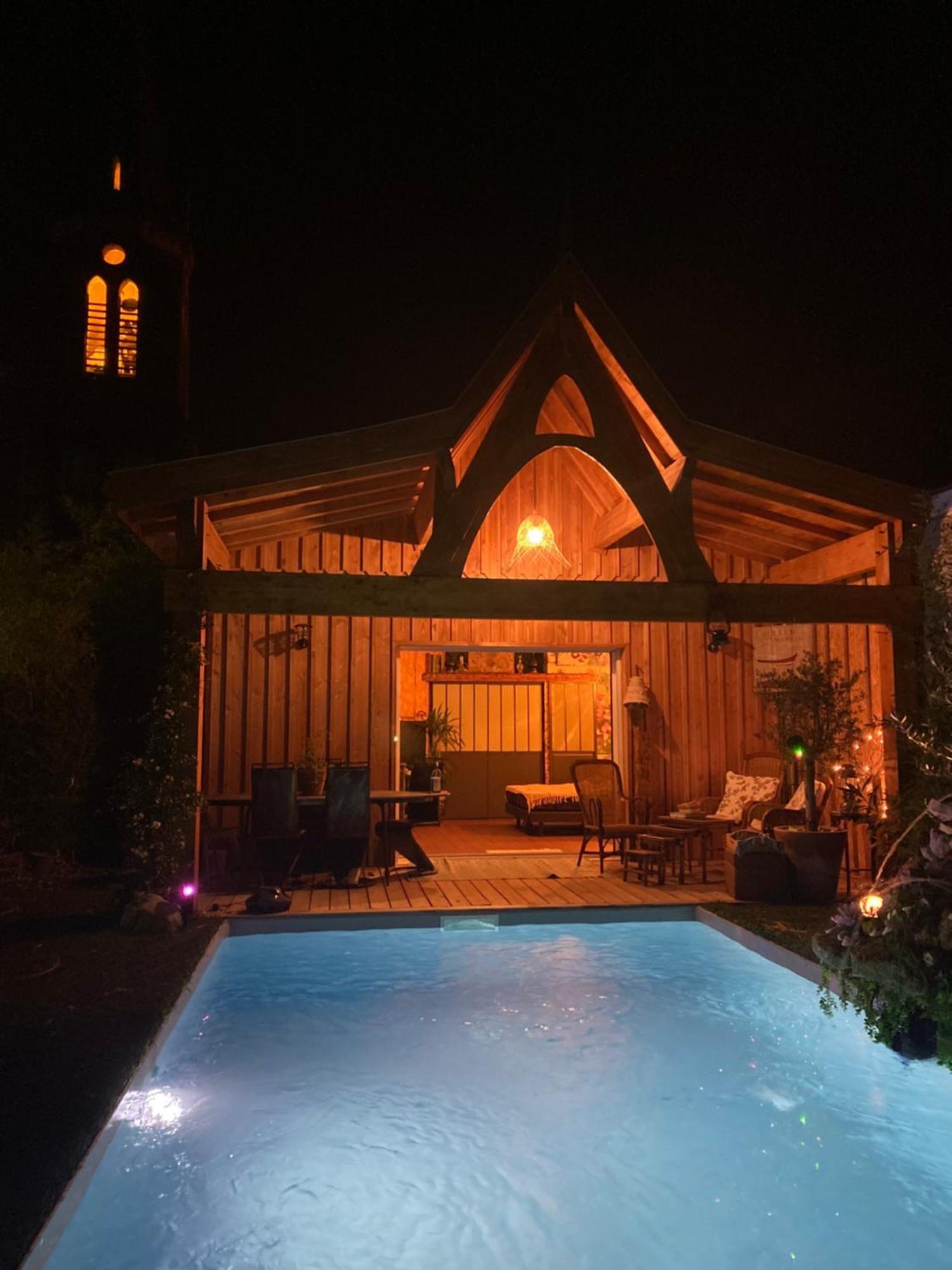 Chalet Atypique Vue Piscine Chauffee Gujan-Mestras Dış mekan fotoğraf